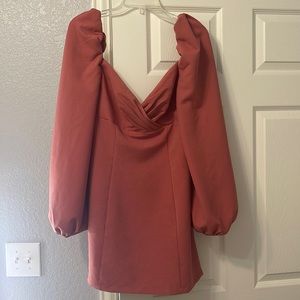 Coral Longsleeve Bodycon Dress